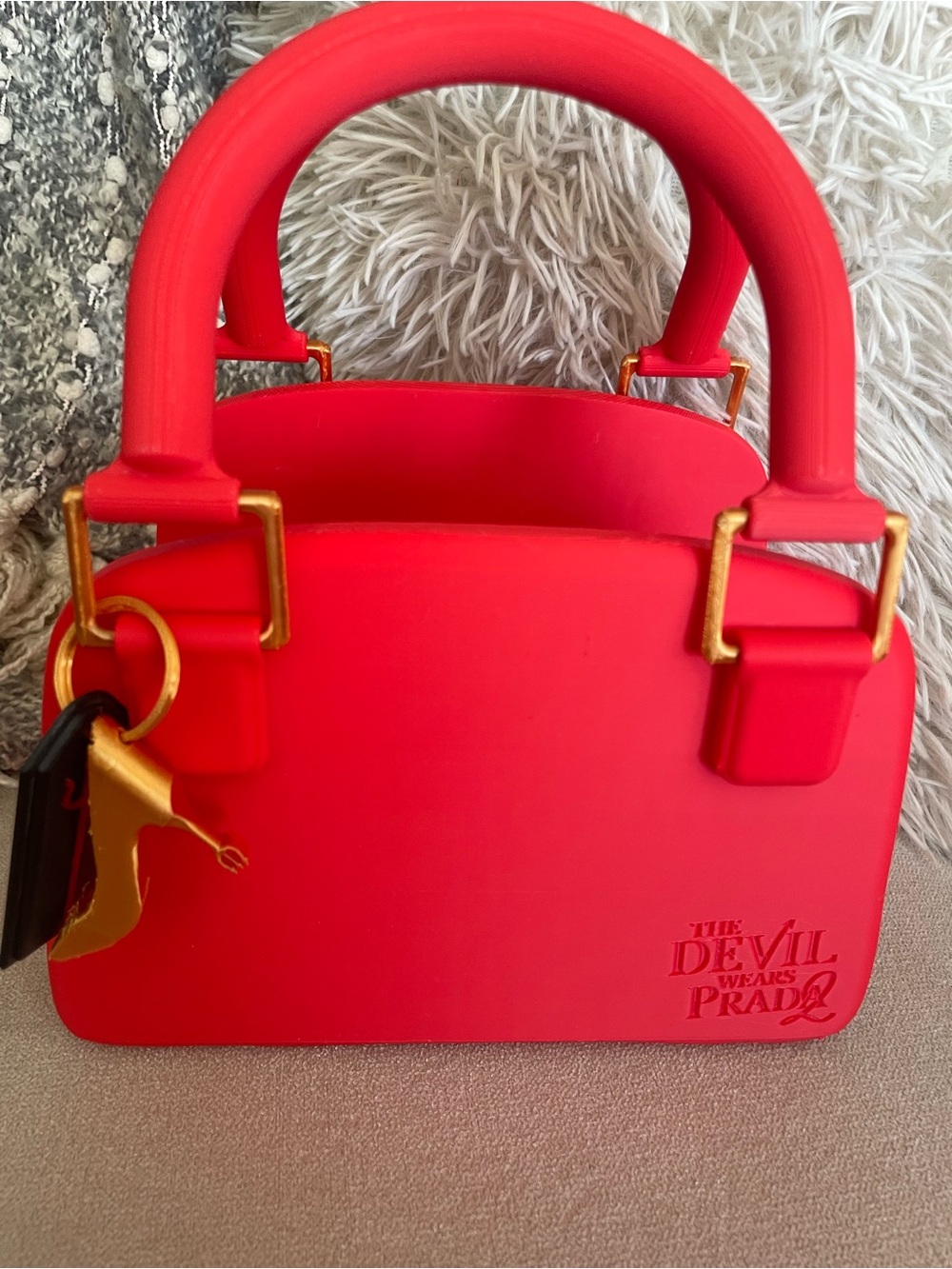 Devil Wears Prada 2  -  3-D Printed Stylish Hard Red Dome Satchel for Popcorn!